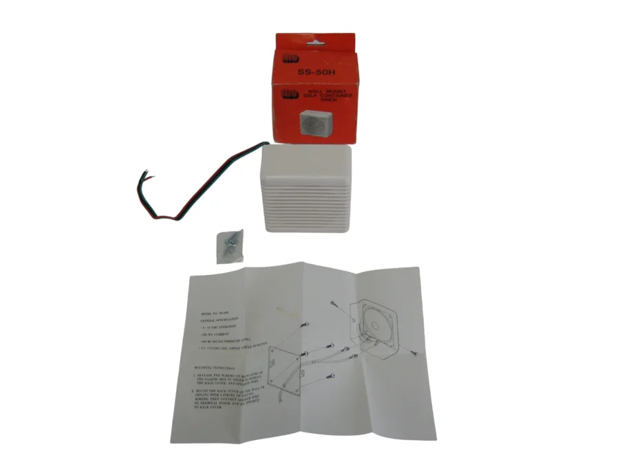 MG SS-50H Wall Mount Self-Contained Siren (White) New-Old-Stock 90-Day Warranty