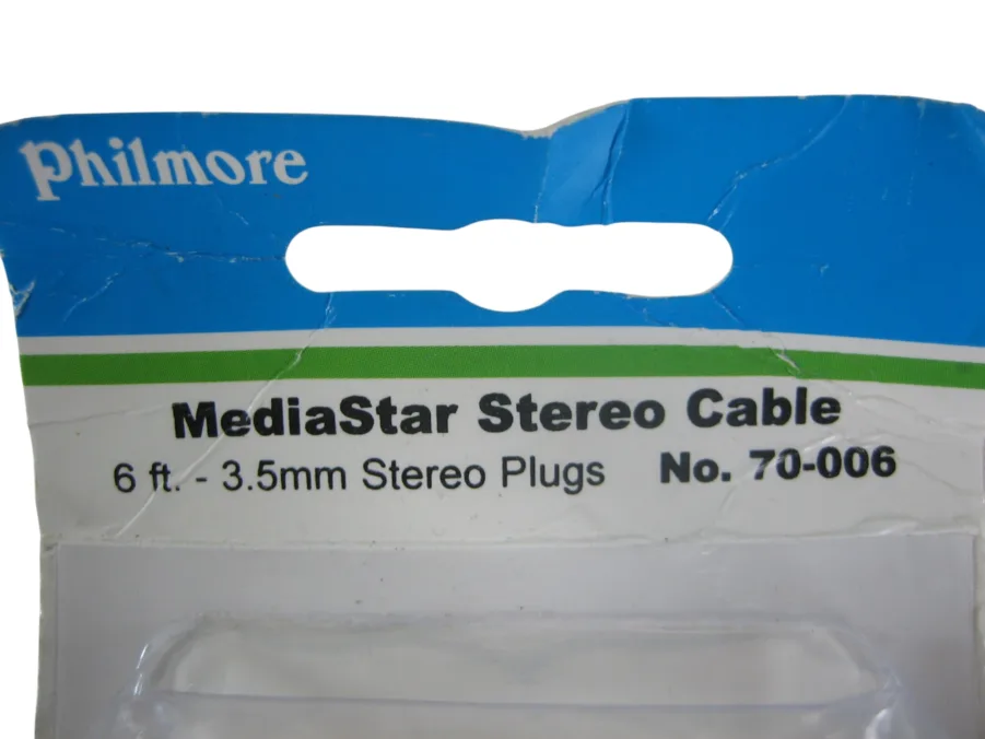 Philmore 70-006 MediaStar Stereo Cable 6FT-3.5MM Stereo Plugs New-Old-Stock 90-Day Warranty - Image 3