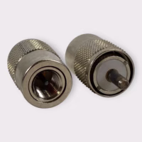 UHF Male (PL-259) To Mini UHF Male Coaxial Adapter Connector **Lot of 2**