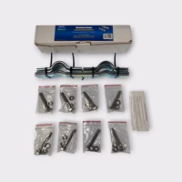 Shakespeare 4715 Galvanized Mast Clamp Set For Marine Antenna New - Opened - Free Shipping