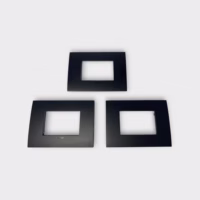 Vimar 19653.71 Arke 3-Module Classic Plate, Black (Lot of 3) - New Out Of Box