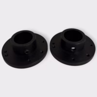 Lot of 2 Anodized Black Aluminum Pole Mount Flanges f/ 1.25" 1-1/4" OD Pipe Tube