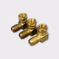 F Type Male to F type Female Right Angle Connector, Gold (Lot of 3) - New Old Stock
