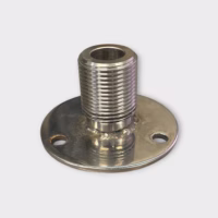 1.5" stainless Steel Antenna Flange Mount 1"-14 Thread - New Open box/Blem
