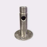 4" Fixed Stainless Steel Antenna Base with Cable Feed Through (1"-14 Thread) - Lightly Used