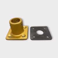 2" Tall Gold, Square Style Flange Mount (Fits 1") - Lightly Used - Free Shipping