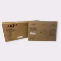 OSP Furniture NAP-WM36H Overhead Hutch (White) + NAP-WMDG Glass Doors - New