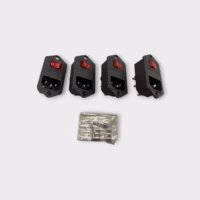 Oiyagai 4pcs IEC320 C14 Panel-Mount Power Inlet Sockets - New Open Box