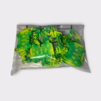 Konnect-It KN-G12SP4, Screw Grounding Terminal Block for DIN Rails, Green/Yellow (Lot of 20)