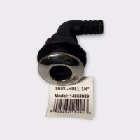 SeaFit S-3808SF 3/4" 90-Degree Nylon Boat Thru-Hull Fitting w/ Stainless Steel Bezel - NEW!