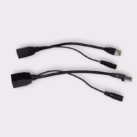Passive Power Over Ethernet (PoE) Adapter Injector+Splitter Cable 10" (Lot of 2) - New Open Box!