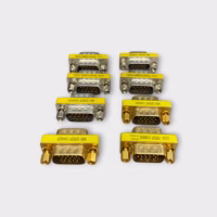 Male-to-Male HD15 VGA Molded Gender Changer, Gold & Silver (Lot of 8) - New Open Box