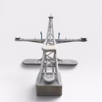 3-Level Aluminum Aft-Leaning Radar Mast Mount Arch f/Large Yacht/Ship NEW/PRIMED